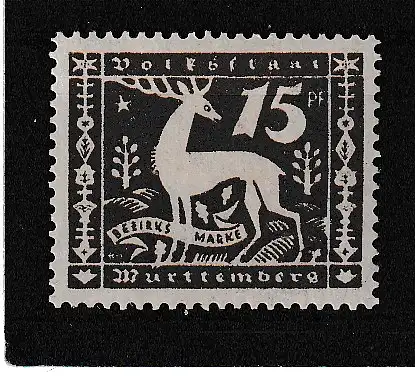 Altd. Württemberg Dienstmarken  Nr 145 Falz / Gummimängel / *