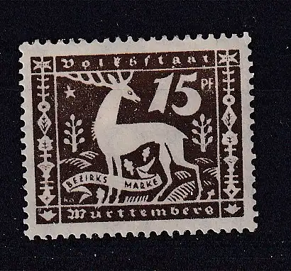 Altd. Württemberg Dienstmarken  Nr 145 Falz / Gummimängel / *