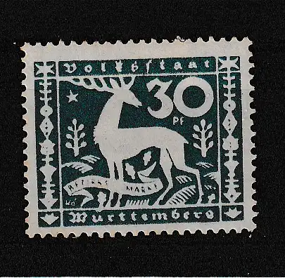 Altd. Württemberg Dienstmarken  Nr 147 Falz / Gummimängel / *