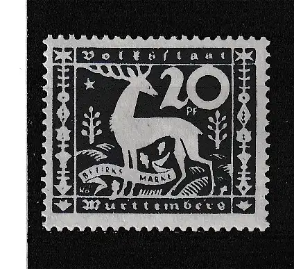 Altd. Württemberg Dienstmarken  Nr 146 Falz / Gummimängel / *