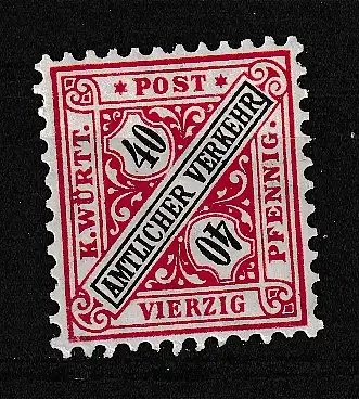 Altd. Württemberg Dienstmarken  Nr 234 Falz / Gummimängel / *