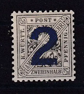 Altd. Württemberg Dienstmarken  Nr 257 Falz / Gummimängel / *