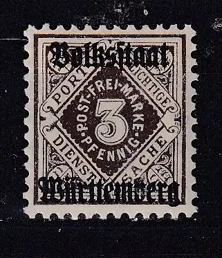 Altd. Württemberg Dienstmarken  Nr 259 Falz / Gummimängel / *