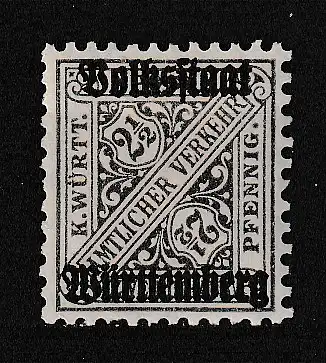 Altd. Württemberg Dienstmarken  Nr 258 Falz / Gummimängel / *