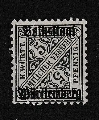 Altd. Württemberg Dienstmarken  Nr 260 Falz / Gummimängel / *