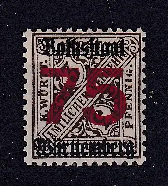 Altd. Württemberg Dienstmarken  Nr 271 Falz / Gummimängel / *