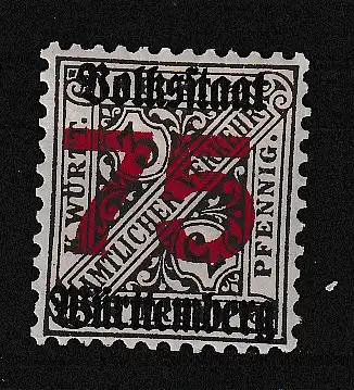 Altd. Württemberg Dienstmarken  Nr 271 Falz / Gummimängel / *