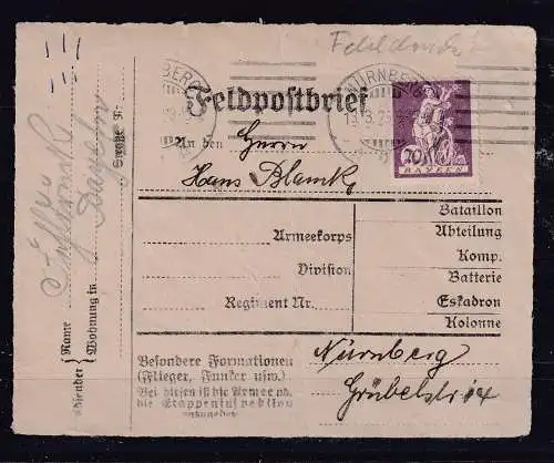 Altdeutschland Bayern  Nr Feldpostabschnitt Gestempelt (Posten)