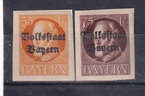 Altdeutschland Bayern  Nr 134/35 B Falz / Gummimängel / *