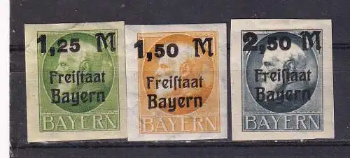 Altdeutschland Bayern  Nr 174/76 B Falz / Gummimängel / *