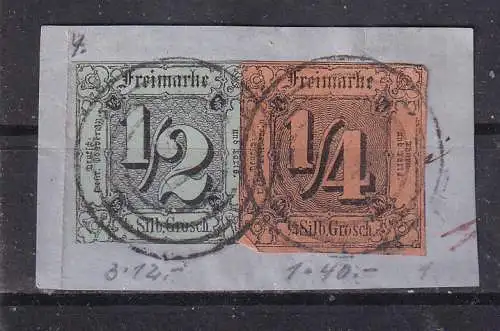 Altd. Thurn u. Taxis  Nr 1+3  Briefstück Gestempelt (Posten)