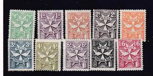 Malta Portomarken  Nr 28/37 Postfrisch / **