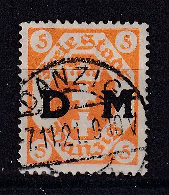 Freie Stadt Danzig Dienstmarken  Nr 1 Gestempelt (Posten)