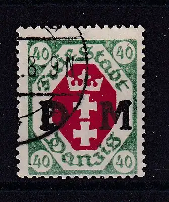 Freie Stadt Danzig Dienstmarken  Nr 7 Gestempelt (Posten)