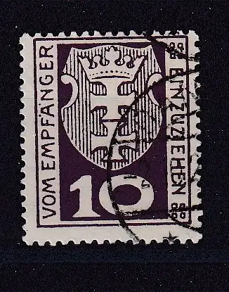 Freie Stadt Danzig Portomarken  Nr 1 Gestempelt (Posten)
