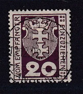 Freie Stadt Danzig Portomarken  Nr 2 Gestempelt (Posten)