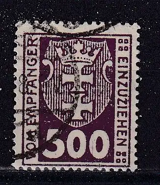 Freie Stadt Danzig Portomarken  Nr 19 Gestempelt (Posten)