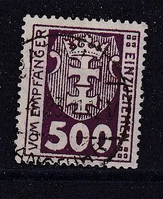 Freie Stadt Danzig Portomarken  Nr 19 Gestempelt (Posten)