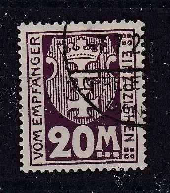 Freie Stadt Danzig Portomarken  Nr 22 Gestempelt (Posten)