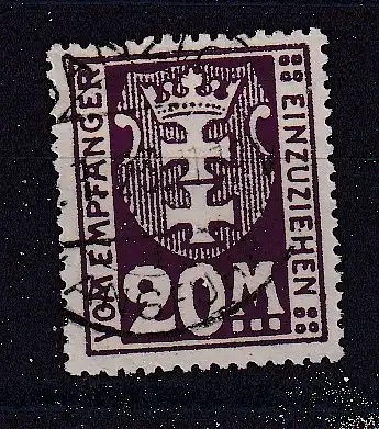 Freie Stadt Danzig Portomarken  Nr 22 Gestempelt (Posten)