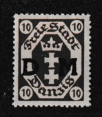 Freie Stadt Danzig Dienstmarken  Nr 2 Postfrisch / **