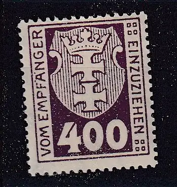 Freie Stadt Danzig Portomarken  Nr 11 Postfrisch / **