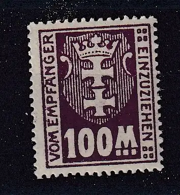 Freie Stadt Danzig Portomarken  Nr 24 Postfrisch / **