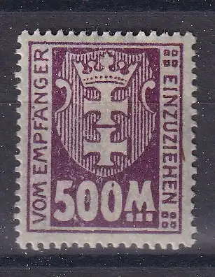 Freie Stadt Danzig Portomarken  Nr 25 Postfrisch / **