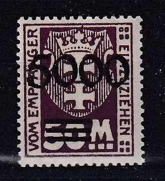 Freie Stadt Danzig Portomarken  Nr 26 Postfrisch / **
