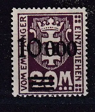 Freie Stadt Danzig Portomarken  Nr 27 Postfrisch / **