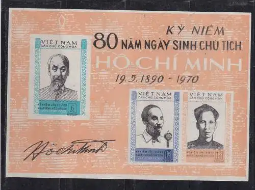 Vietnam  Nr Block A 9 Ohne Gummierung (*)