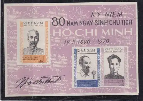 Vietnam  Nr Block B 9 Ohne Gummierung (*)