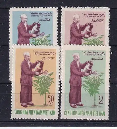 Vietnam Ausgaben der Vietcong  Nr 27/30 Ohne Gummierung (*)