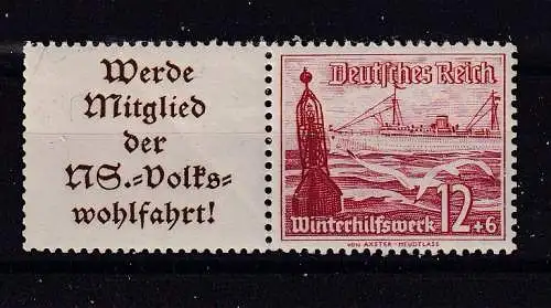 Deutsches Reich  Nr W 127 Postfrisch / **