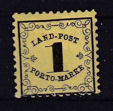 Altdeutschland Baden Landpost-Portomarken  Nr 1 Falz / Gummimängel / *
