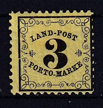 Altdeutschland Baden Landpost-Portomarken  Nr 2 Falz / Gummimängel / *