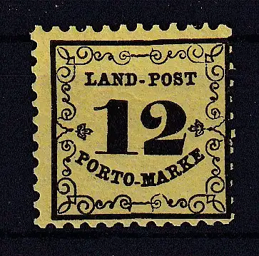 Altdeutschland Baden Landpost-Portomarken  Nr 3 Falz / Gummimängel / *