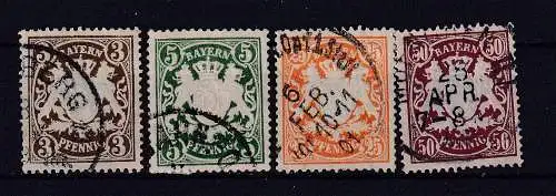 Altdeutschland Bayern  Nr 60/63 Gestempelt (Posten)