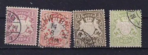Altdeutschland Bayern  Nr 71/74 Gestempelt (Posten)