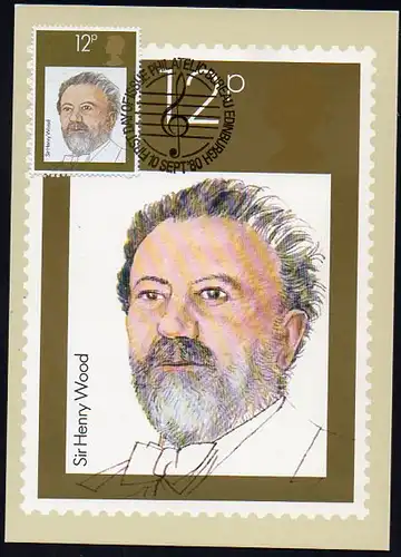 Großbritannien, Mi-Nr. 846 auf Maxi-Karte, Sie Henry Wood - Dirigent