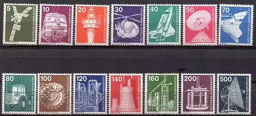 BRD, Mi-Nr. 846 - 859 **, kompl., DS Deutsche Industrie und Technik