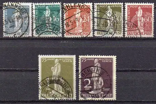 Berlin, Mi-Nr. 35 - 41 gest., kompl., 75 Jahre Weltpostverein (UPU)