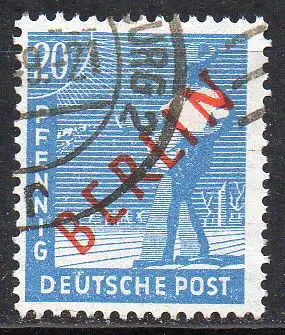 Berlin, Mi-Nr. 26 gest., Rot-Aufdruck