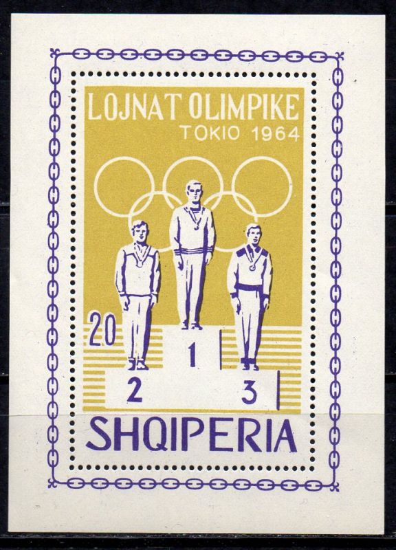 Albanien Block Nr 26 A Olympische Spiele Tokio 1964 Nr Oid Oldthing Albanien