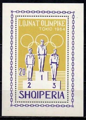 Albanien, Block-Nr. 26 A **, Olympische Spiele Tokio 1964
