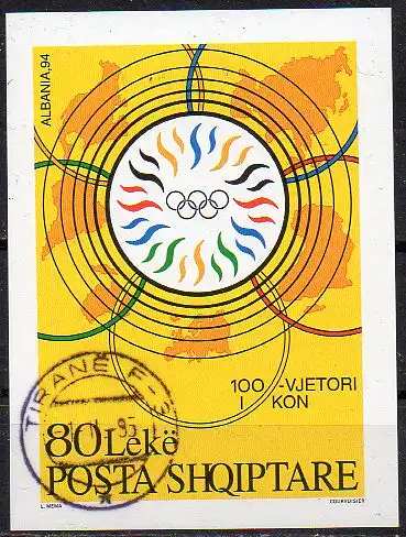 Albanien, Block-Nr. 103 gest., 100 Jahre IOC