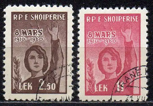 Albanien, Mi-Nr. 591 - 592 gest., kompl., Internationaler Frauentag