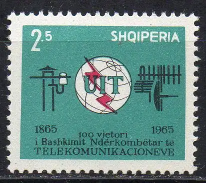 Albanien, Mi-Nr. 939 **, 100 Jahre Internationale Fernmeldeunion (ITU)