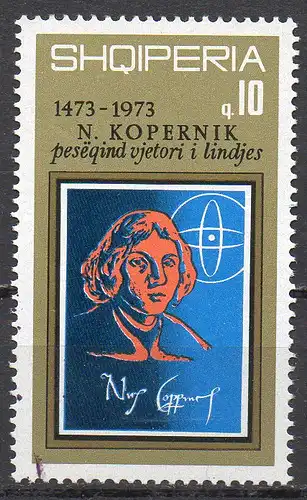 Albanien, Mi-Nr. 1605 gest., 500. Geburtstag vom Nikolaus Kopernikus