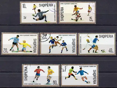Albanien, Mi-Nr. 1688 u. a. gest., Fußball - Weltmeisterschaft 1974